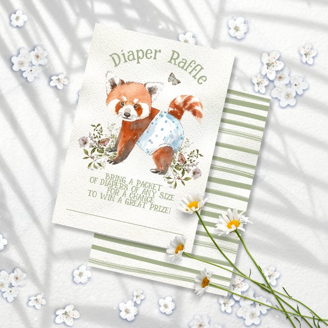 Adorable Red Panda Bear Diaper Raffle Invitation (Creator Uploaded)