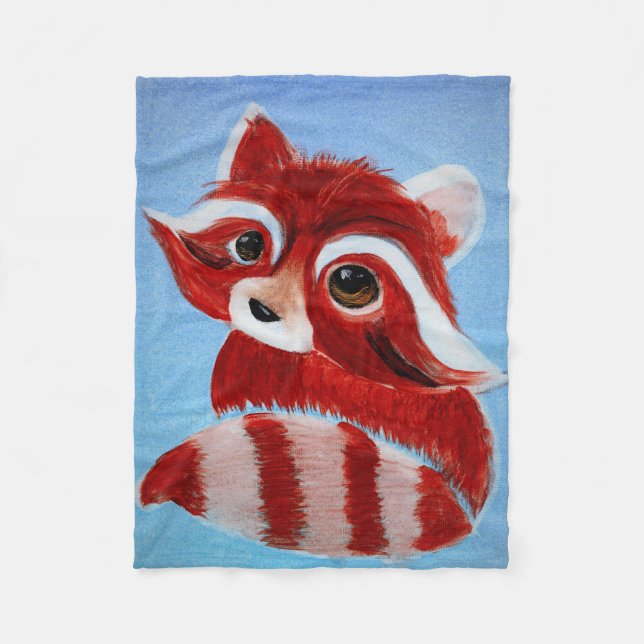 Adorable Red Panda Fleece Blanket (Front)