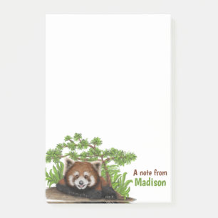 Adorable Red Panda Kids Personalized Post-it Notes