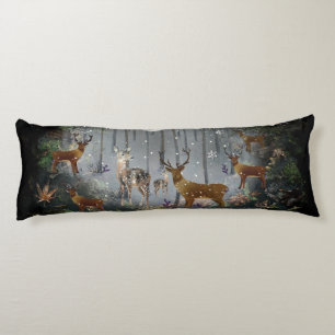 Adorable Reindeer At Night Body Pillow