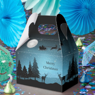 Adorable Reindeer At Night Favor Box
