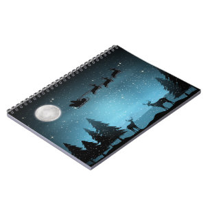 Adorable Reindeer At Night Notebook