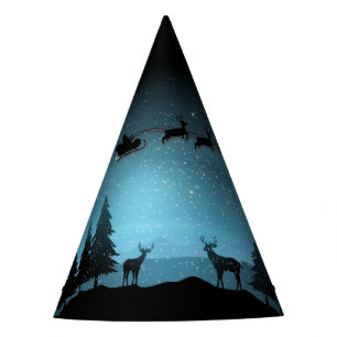 Adorable Reindeer At Night Party Hat