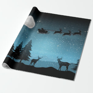Adorable Reindeer At Night Wrapping Paper