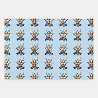 Adorable Reindeer Christmas multipack festive Wrapping Paper Sheet