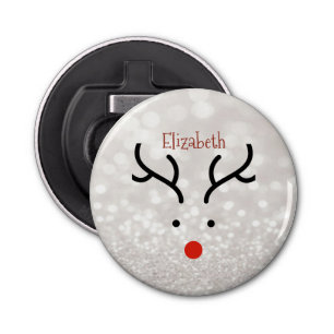 Adorable Reindeer Face,Bokeh   Bottle Opener
