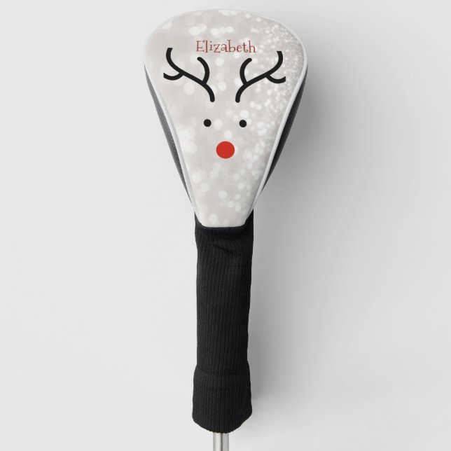 Adorable Reindeer Face,Bokeh    Golf Head Cover (Front)