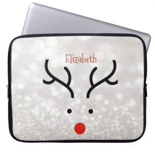 Adorable Reindeer Face,Bokeh  Laptop Sleeve
