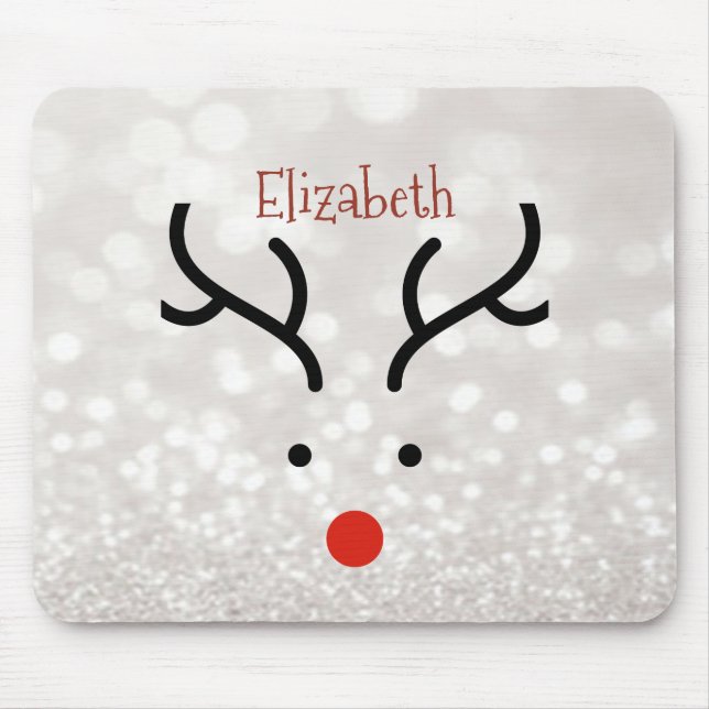 Adorable Reindeer Face,Bokeh    Mouse Pad (Front)