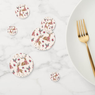 Adorable Reindeers, Birds, Flowers Confetti