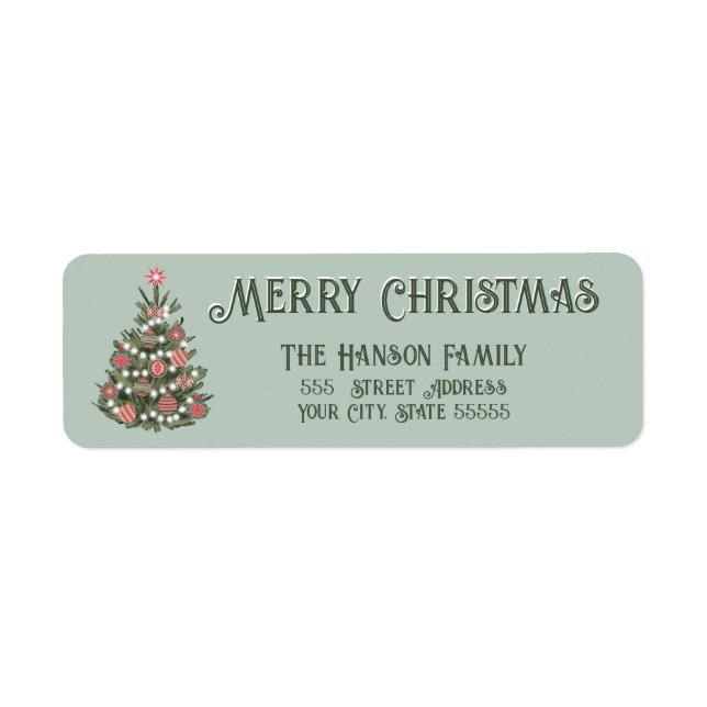 Adorable Retro Merry Christmas Tree (Front)