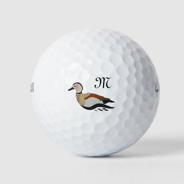 Adorable Ringed Teal Duck Swimming Golf Balls (Front)
