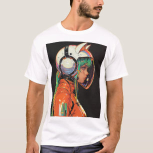 Adorable Robot Girl with Green Hair T-Shirt