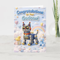 Adorable robot puppy congratulations on your godso