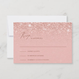Adorable rose or gliter scintille mariage rsvp