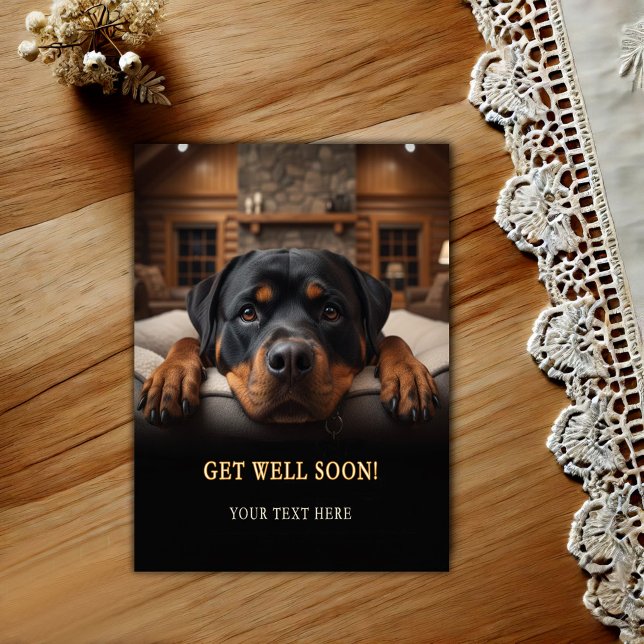 Adorable Rottweiler Get Well Postcard (Creator Uploaded)