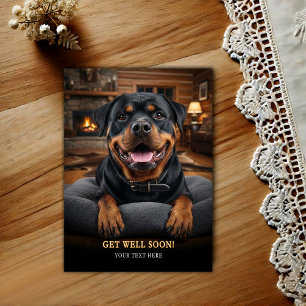 Adorable Rottweiler Get Well Postcard