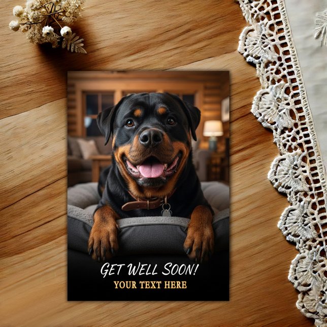 Adorable Rottweiler Get Well Postcard (Creator Uploaded)