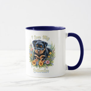 Adorable Rottweiler Puppy Mug pour les Amoureux de