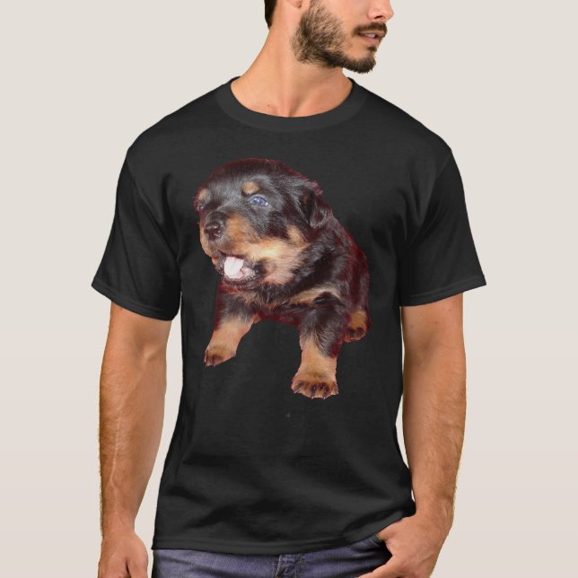 Adorable Rottweiler Puppy With Jaw Dropping Expres T-Shirt (Front)