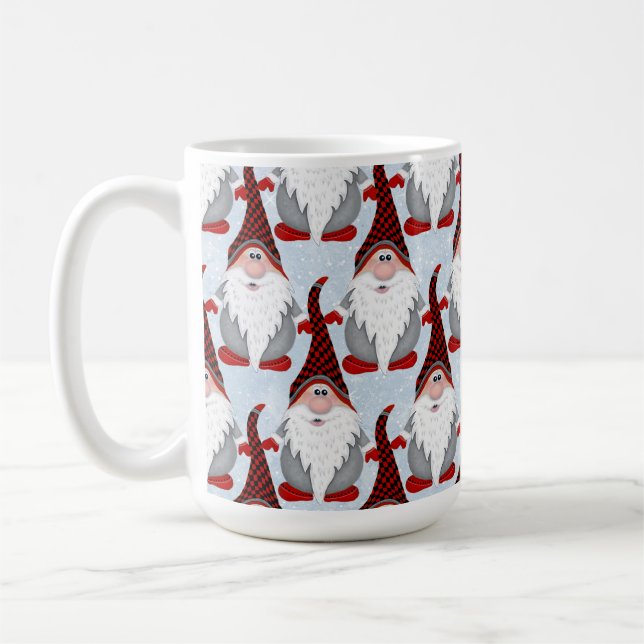 Adorable Rouge Noir Gnome Xmas Noël Enfants Mug (Gauche)