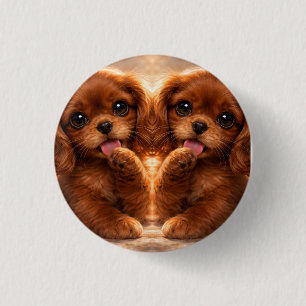 Adorable Ruby Cavalier Spaniel 1 Inch Round Button