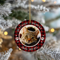 Adorable Rustic Cat Pet Memorial Custom Photo