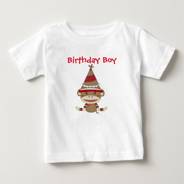 Adorable Rustic Custom Sock Monkey Party Shirt (Front)
