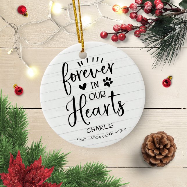 Adorable Rustic Farmhouse Pet Memorial Photo Ceramic Ornament (Creator Uploaded)