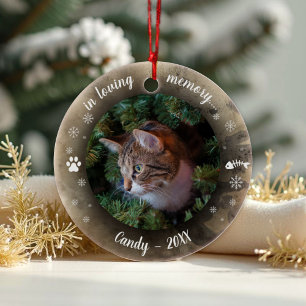 Adorable Rustic Pet Memorial Custom Photo  Ceramic Ornament