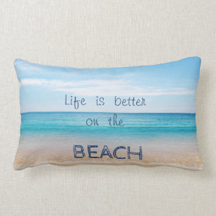 Adorable Sand,Sea,Sky,Beach Lumbar Pillow