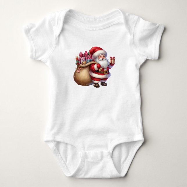 Adorable Santa Baby Bodysuit (Front)