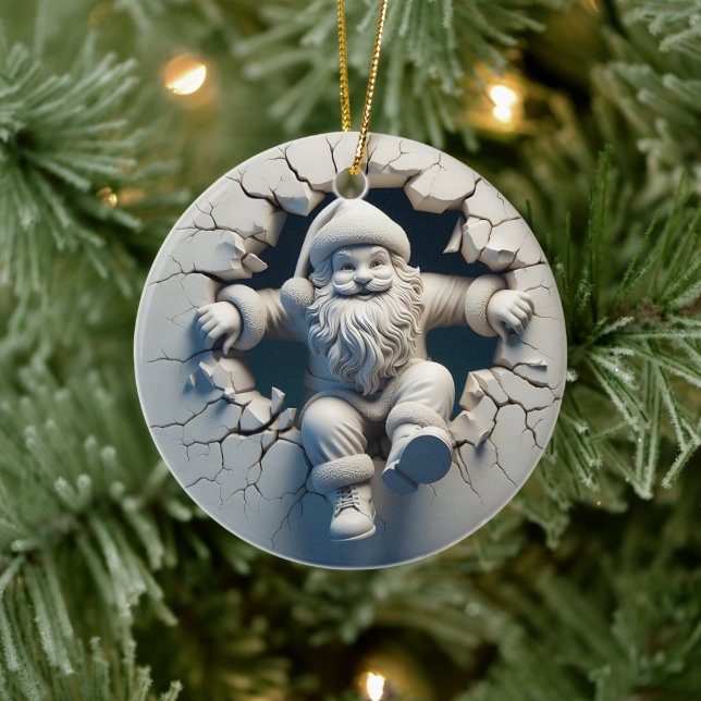 Adorable Santa Claus 3D Christmas Ornament black/w (Tree)
