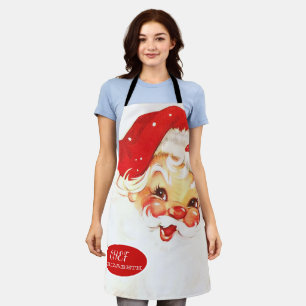Adorable Santa Claus Red Holiday Apron