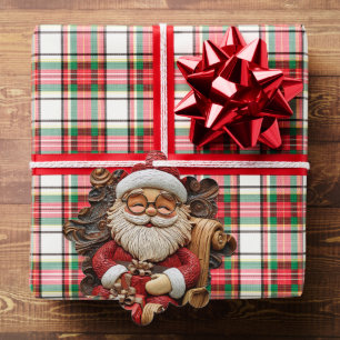 Adorable Santa Riding in Sled  Ornament Card