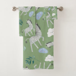 Adorable sauge vert safari zèbre jungle motif