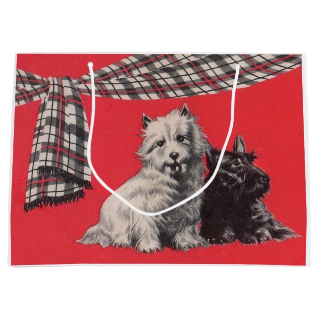 adorable Scottish terriers print Large Gift Bag (Front)