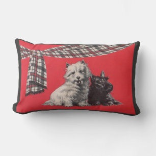 adorable Scottish terriers print Lumbar Pillow
