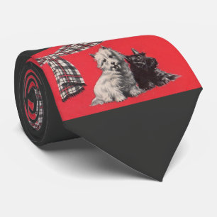 adorable Scottish terriers print Tie