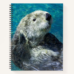 Adorable Sea Otter Cute Blue Water Notebook