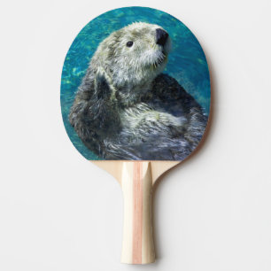 Adorable Sea Otter Cute Blue Water Ping Pong Paddle