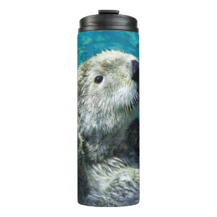 Adorable Sea Otter Cute Blue Water Thermal Tumbler
