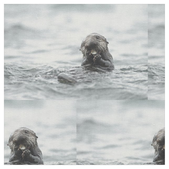 Adorable Sea Otter Fabric (Close Up)
