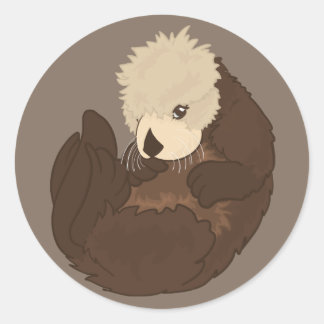 Adorable Sea Otter Sticker Design