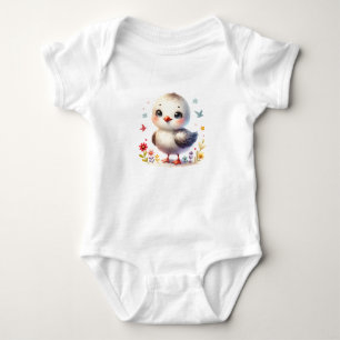 Adorable Seagull Bird Design Baby Bodysuit