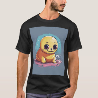 Adorable Seal Character Printed T-Shirt - Perfect
