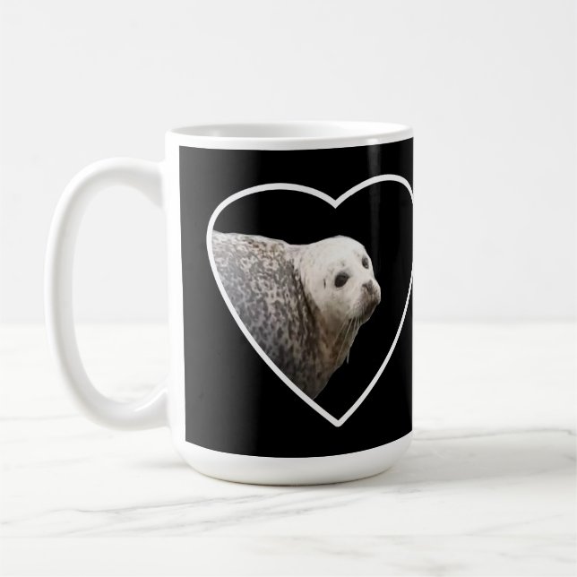 Adorable SealResting Shoreline Sea Creature Art Coffee Mug (Left)