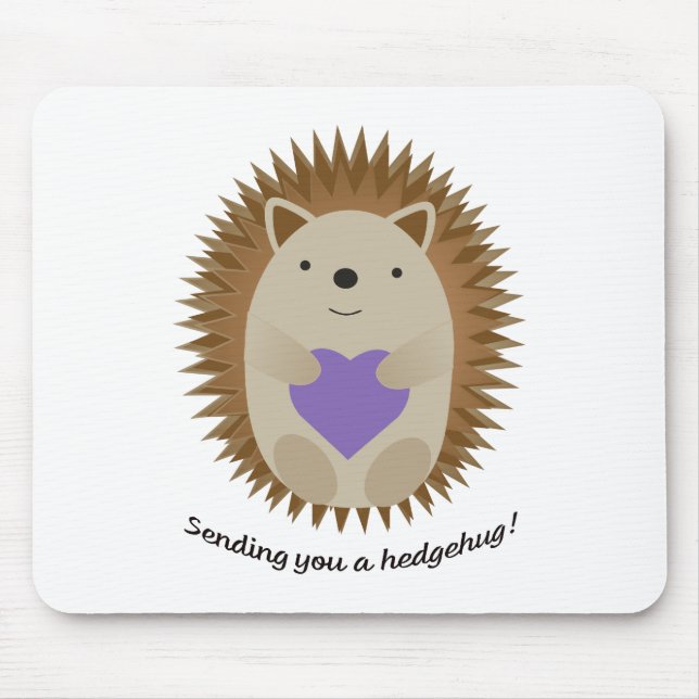 Adorable Sending You A Hedgehug Hedgehog Mouse Pad (Front)