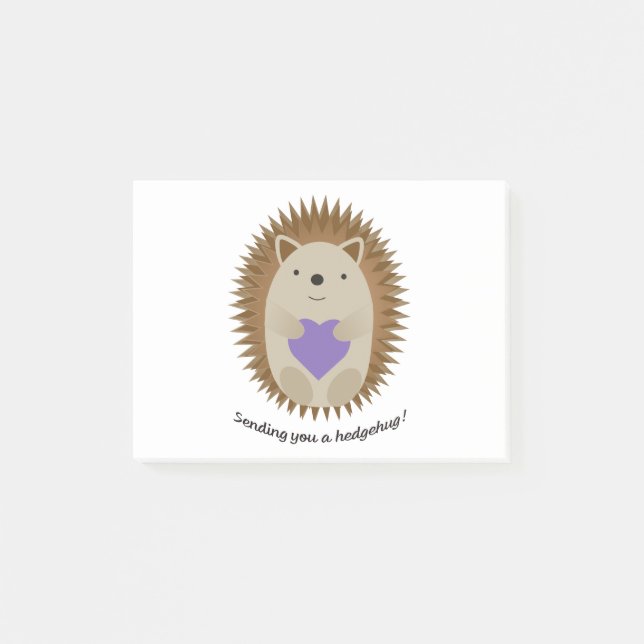 Adorable Sending You A Hedgehug Hedgehog Post-it Notes (Front)