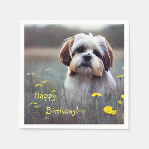 adorable serviettes en papier Shih Tzu